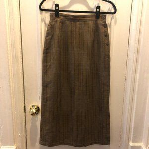 Vintage Calvin Klein Plaid Cotton/Linen Skirt